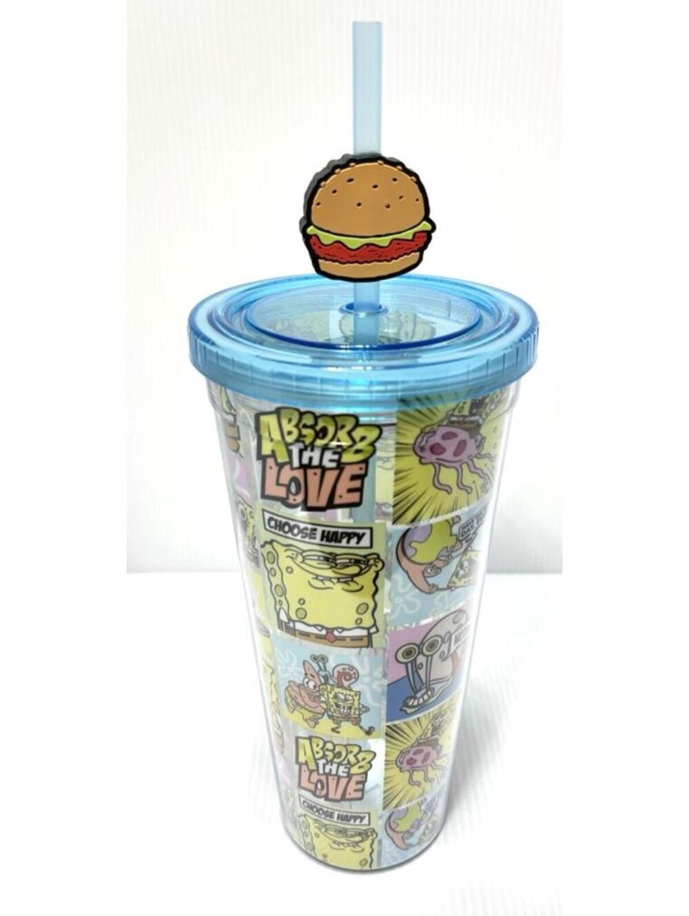 SpongeBob SquarePants Comic Panel Cold Cup 24oz w/ Lid Straw Patrick & Gary NEW